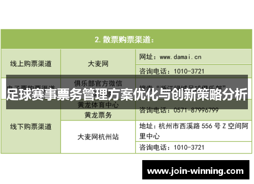 足球赛事票务管理方案优化与创新策略分析